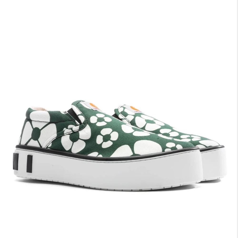 Marni x Carhartt Green and White Floral Sneakers